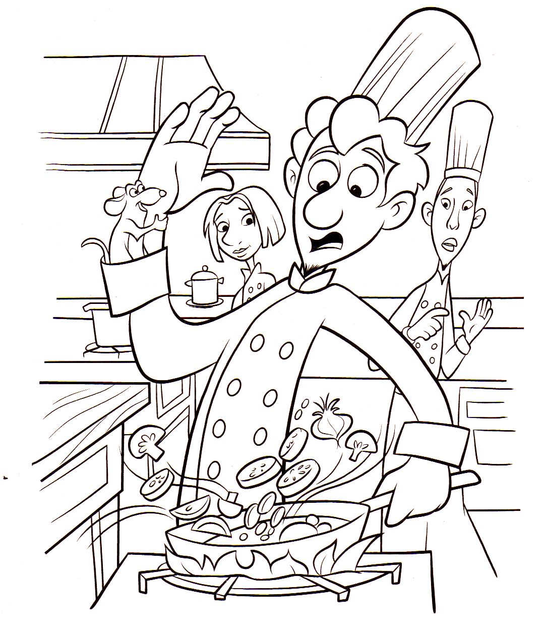 coloriage ratatouille catastrophe en cuisine